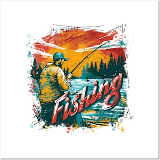 Fishing t-shirt Posters and Art